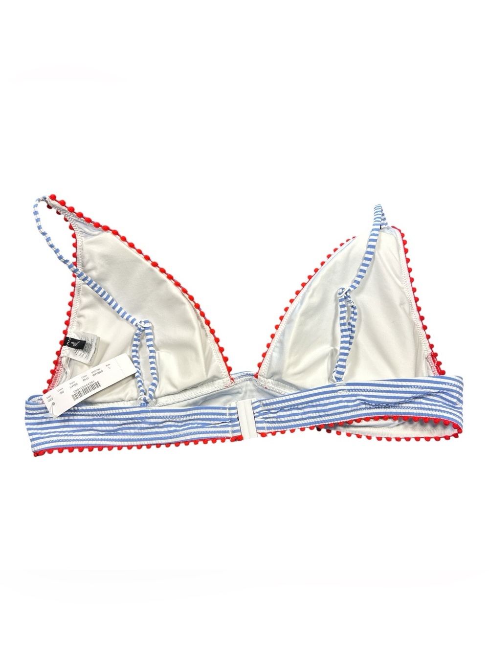 J.CREW Size L/XL Coastal Blue and White Stripe Bikini NWT - Picture 2 of 8